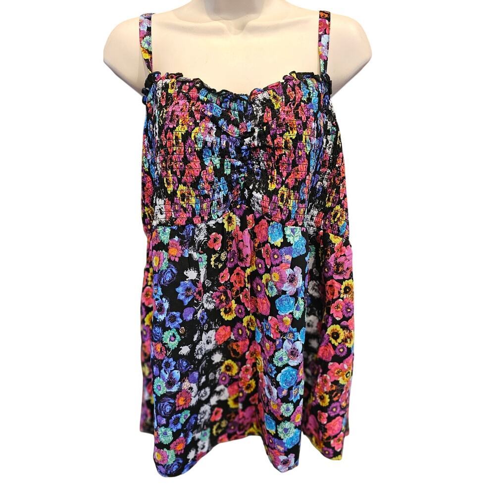 NWOT torrid 4 (4X) floral bright tank top adjustable summer layering casual top